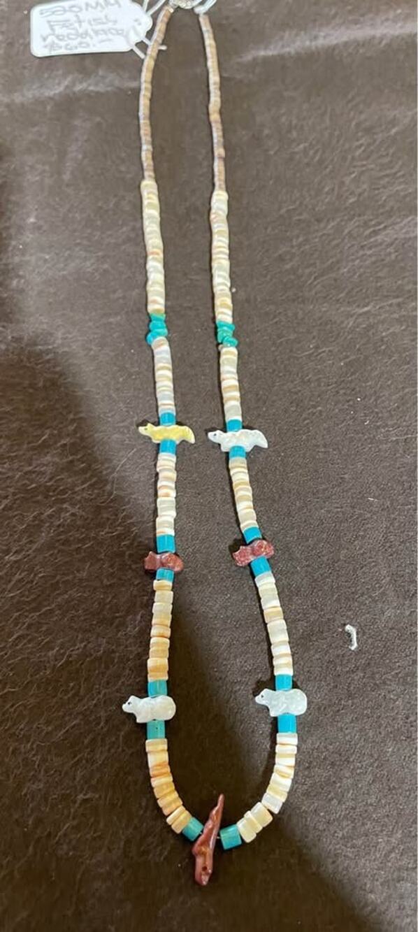 Heishi Shell Turquoise Fetish Necklace